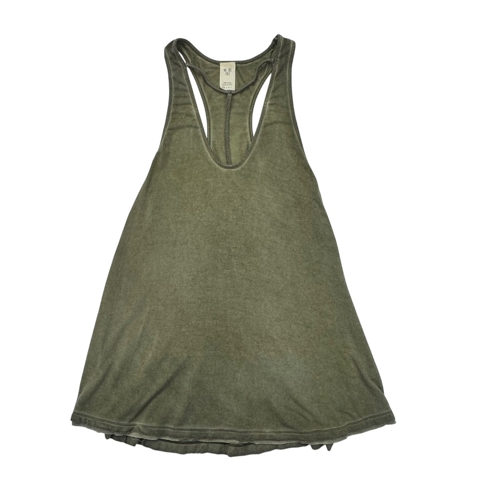 We The Free Free People Womens XS Halter Racerback Tank Top Olive Green Washed